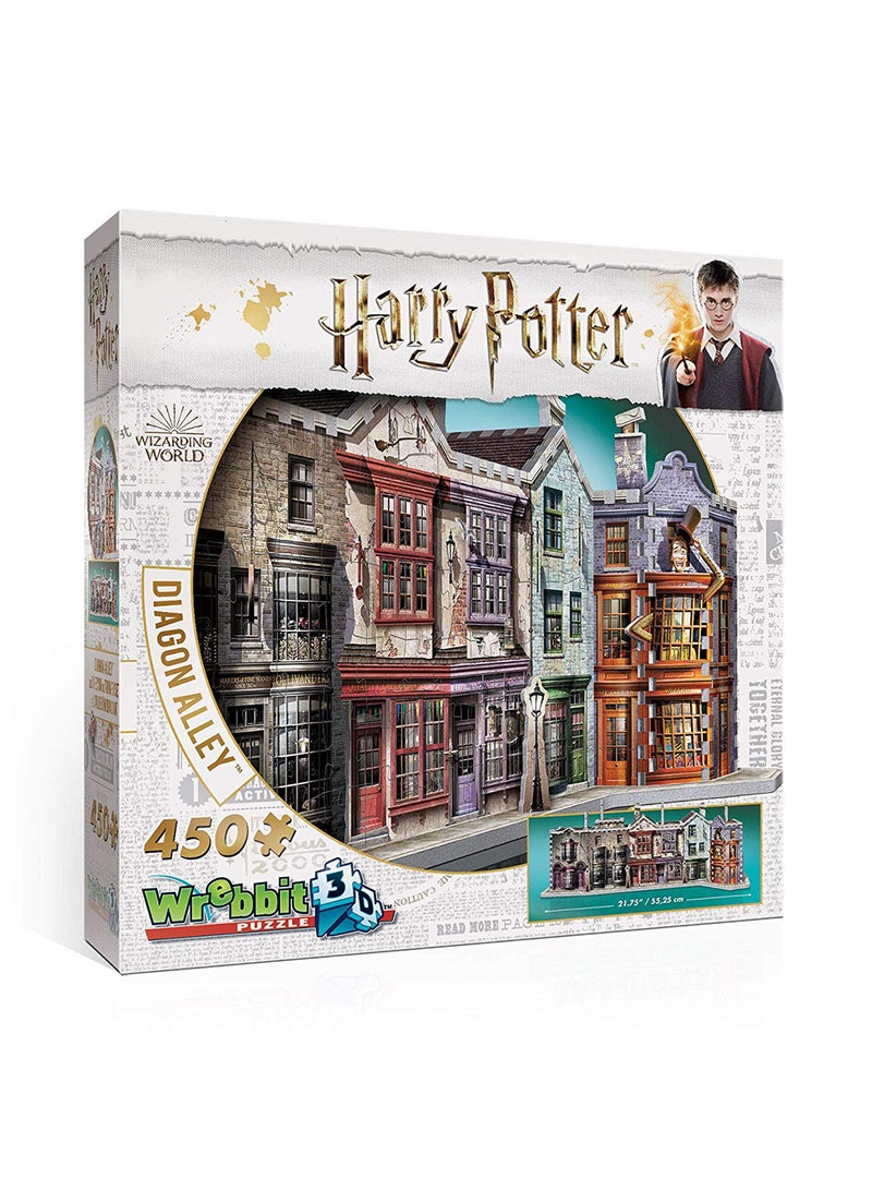 450-Piece Diagon Alley 3D Jigsaw Kit 21.8 x 7.8 x 8.5inch