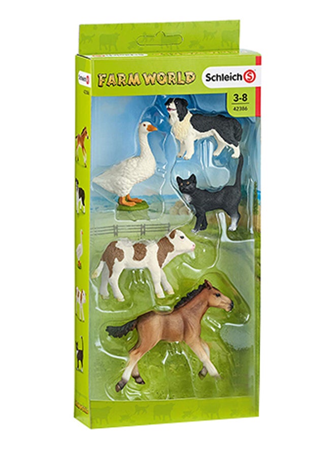 5-Piece Assorted Farm World Animal Action Figures Toy Set 13.5x30x4.5cm