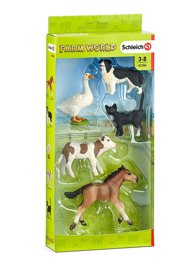 5-Piece Assorted Farm World Animal Action Figures Toy Set 13.5x30x4.5cm