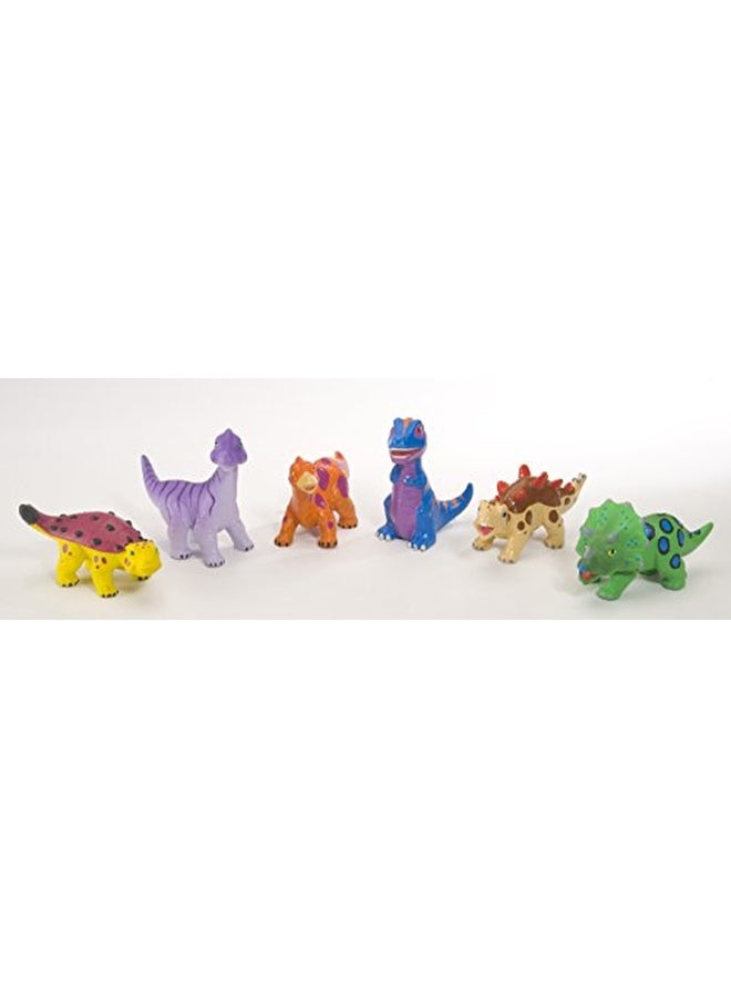 6-Piece Soft And Squeezable Dino Playset