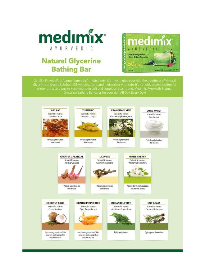 Pack Of 3 Natural Glycerine Bathing Bar 125grams