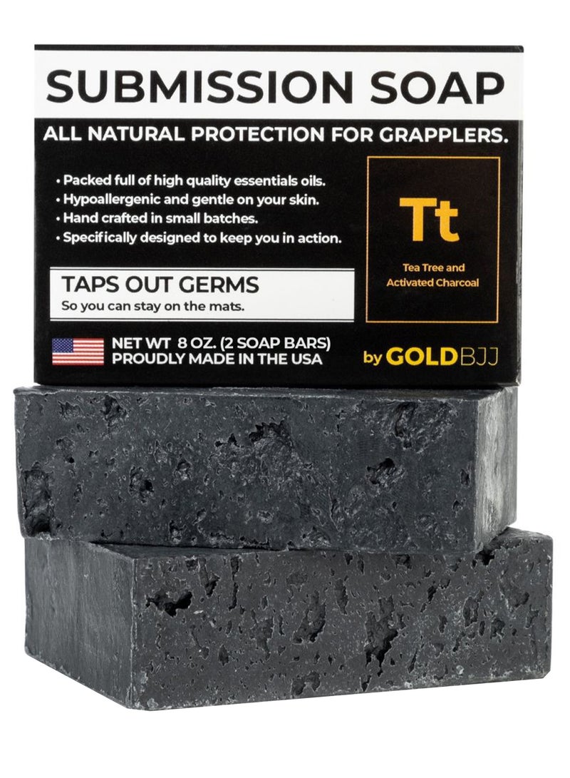 2-Piece Tea Tree Oil And Activated Charcoal Soap Set Black