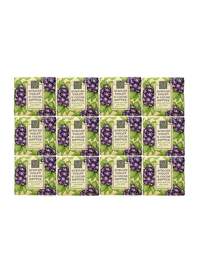 Pack Of 12 African Violet And Cocoa Butter Soap