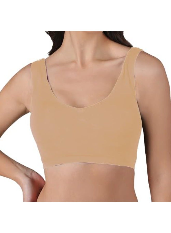 Tank Bralette Seamless Sports Bra - Chest Wrapped Underwear - Comfortable Bra for Women Seamless Bralettes for Sleeping, Yoga, Workout