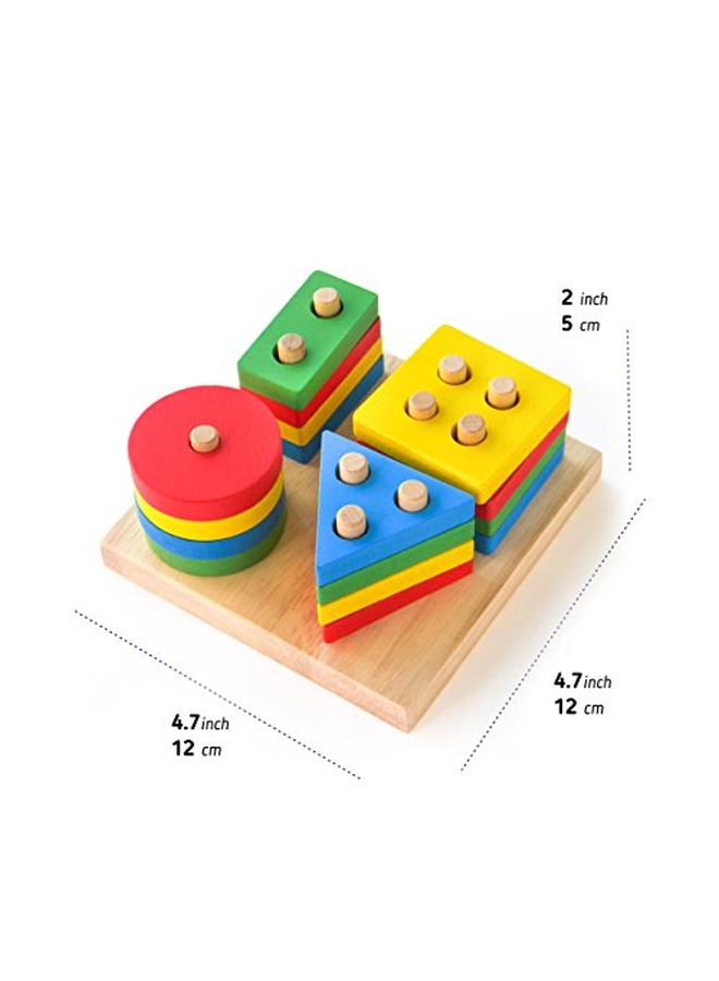 Geometric Shape Stacker And Shape Sorting Board