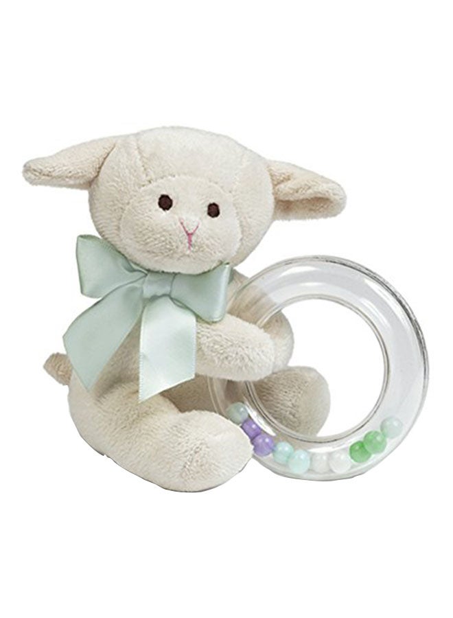 Bearington Baby Lamby Plush Stuffed Animal Cream Lamb Shaker Toy Ring Rattle55
