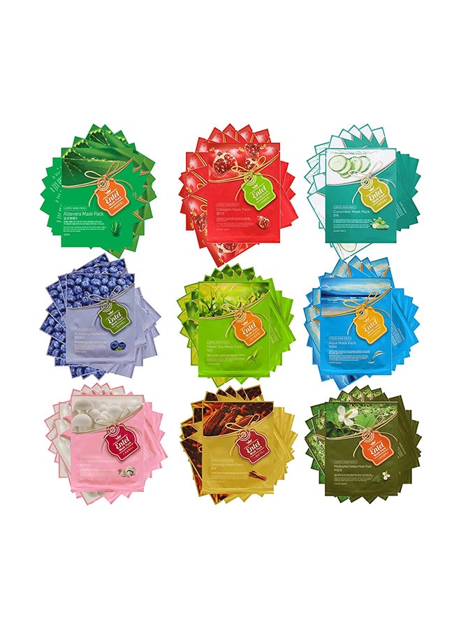 72-Piece Veggie Facial Mask Sheet 6X9.5X3inch