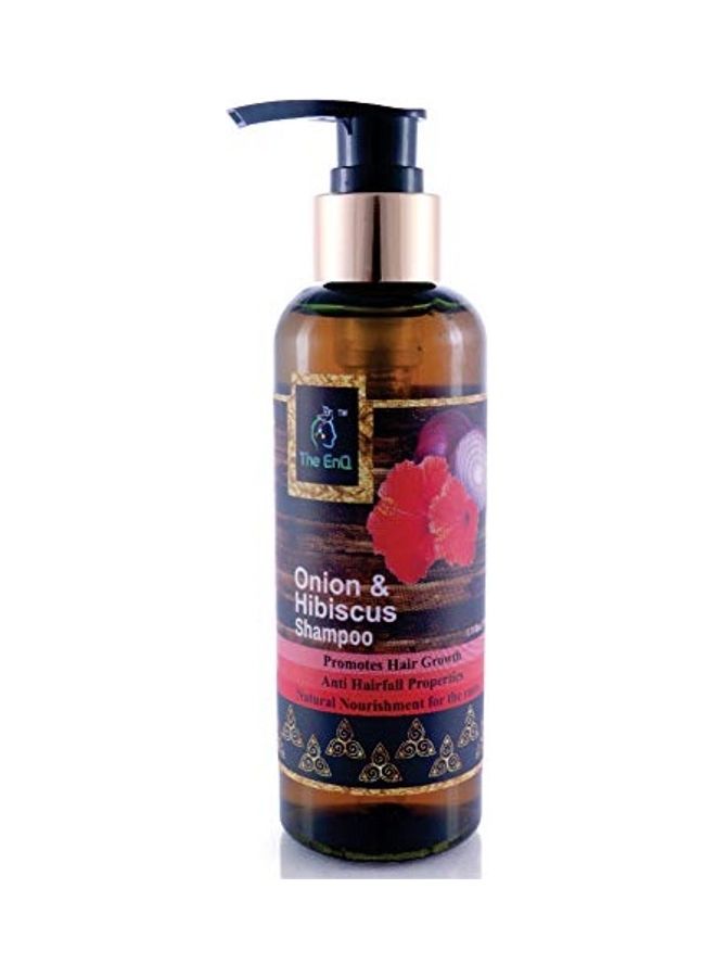 Onion & Hibiscus Shampoo Anti Hair Fall Natural Hair Cleanser Black/Clear 200ml