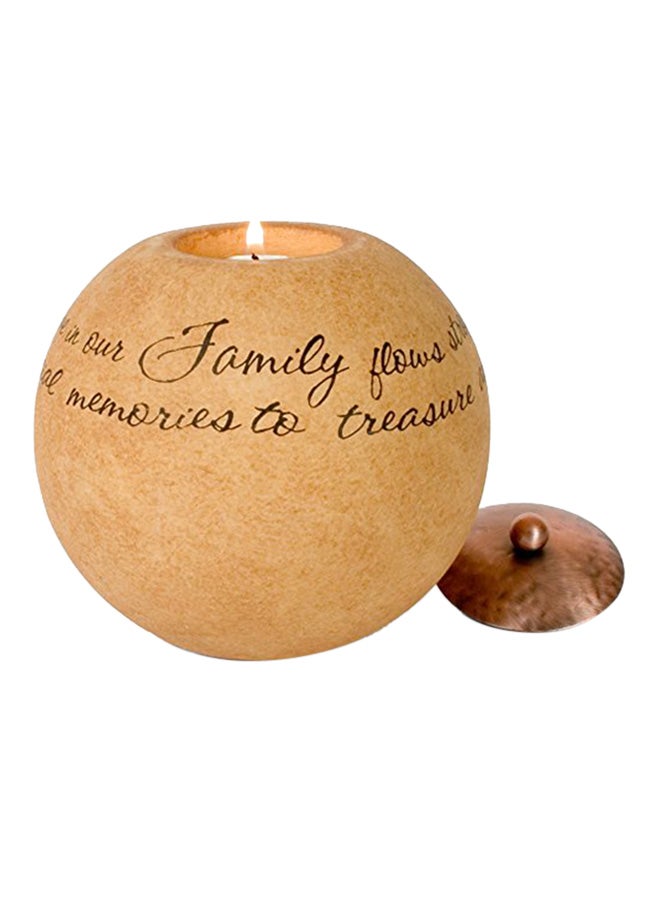 Family Globe Candle Holder Beige
