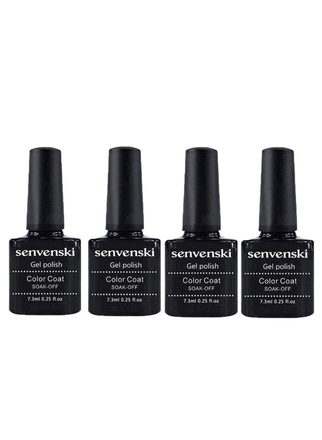 4-Piece Glossy Nail Polish Set White/Pink/Red