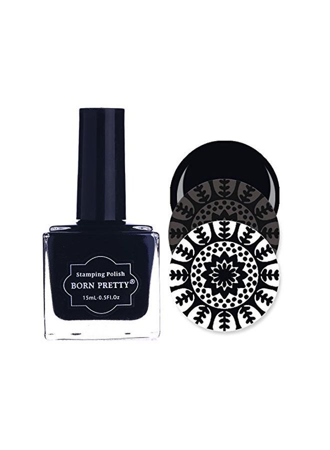 2-Piece Nail Art Stamping Polish White/Black