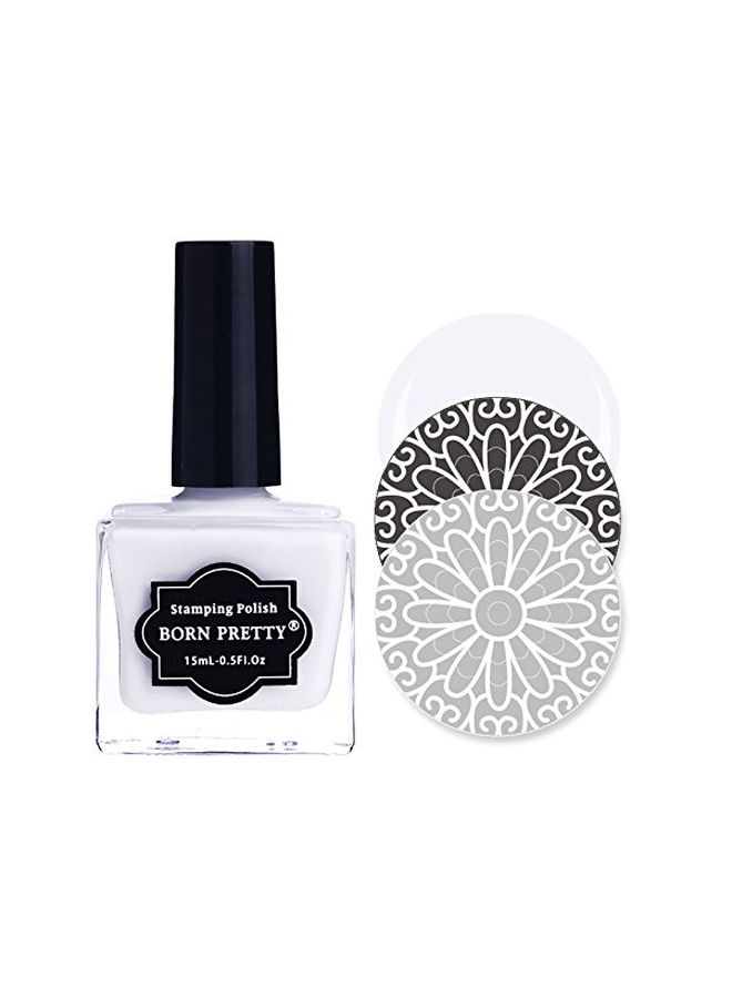 2-Piece Nail Art Stamping Polish White/Black
