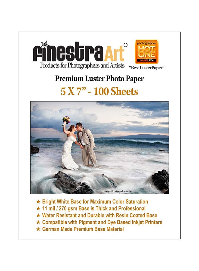 100-Sheet Luster Photo Paper
