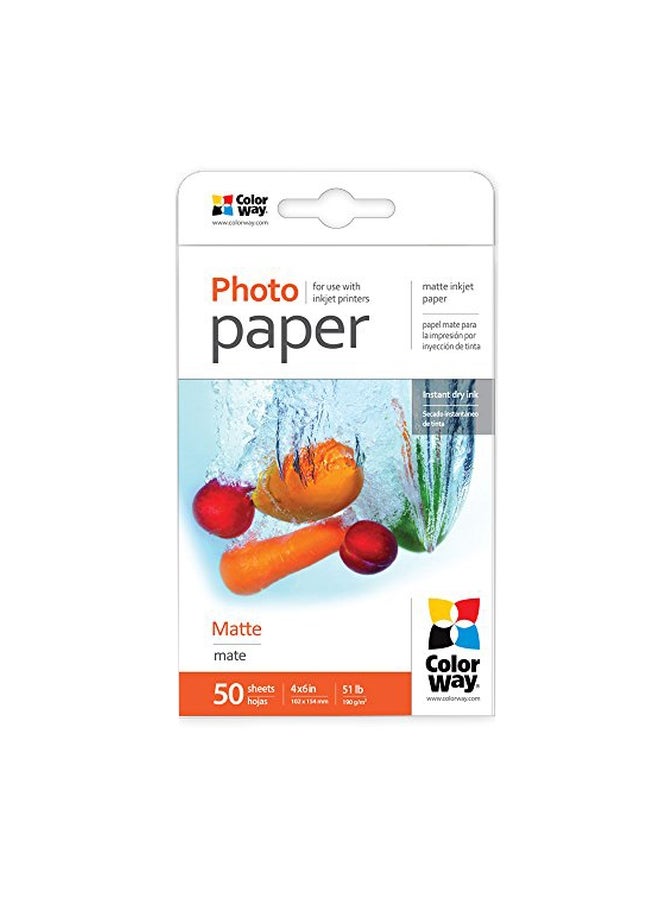 50-Piece Matte Photo Paper