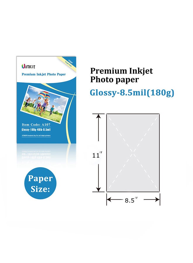 100 Sheets Inkjet Glossy Photo Papers