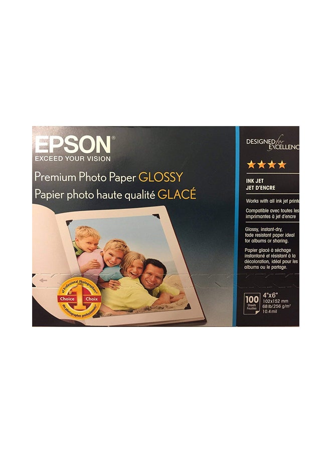 100-Piece Premium Glossy Photo Paper