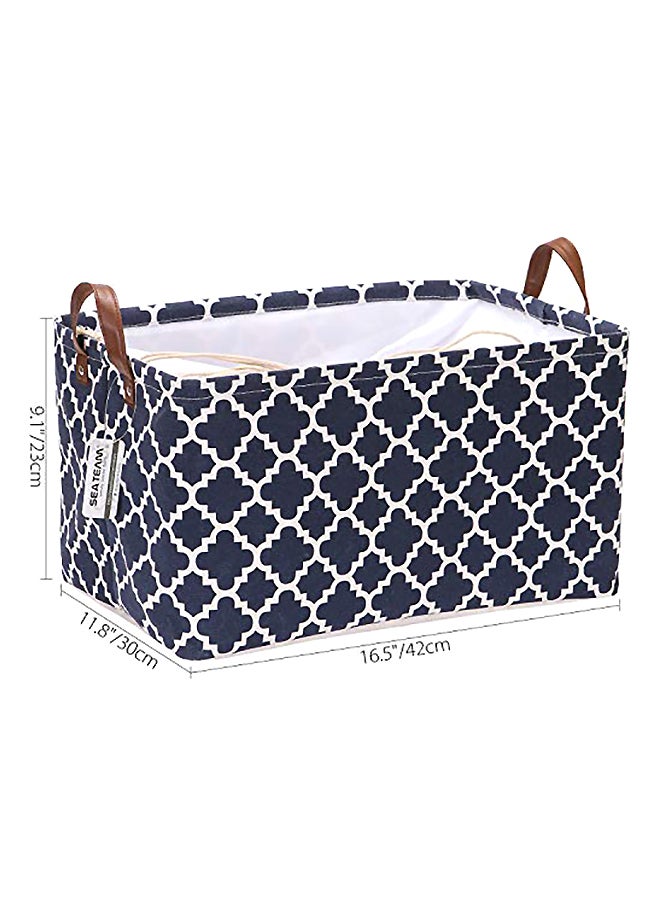 Moroccan Lattice Pattern Canvas Fabric Storage Basket