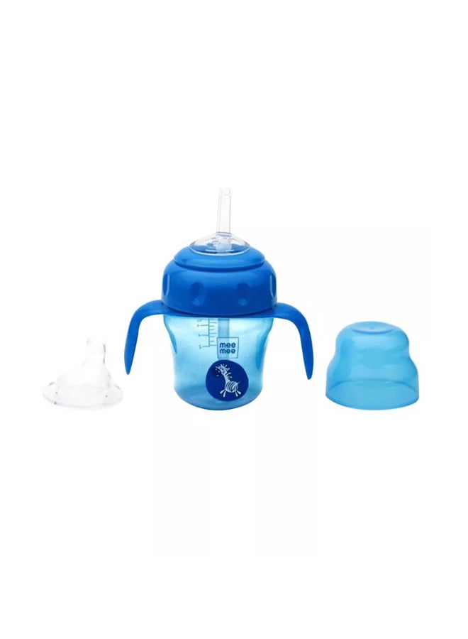 Mee Mee 150ml 2 in 1 Spout and Straw Sipper Cup (Blue)