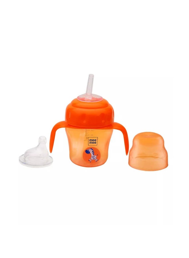 Mee Mee 150ml 2 in 1 Spout and Straw Sipper Cup (Orange)