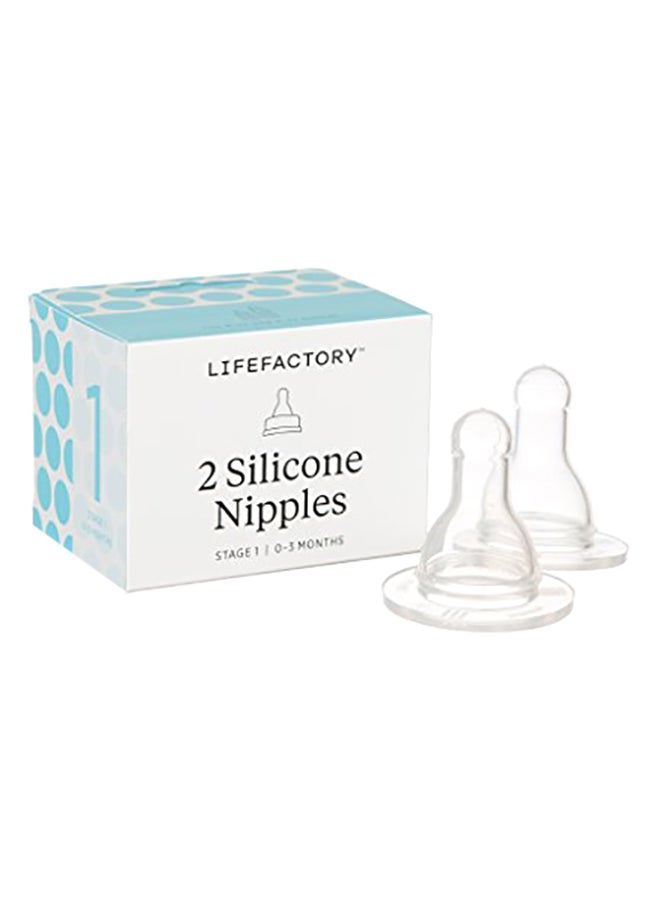 2 Pack BPA Free Stage 1 Silicone Nipples