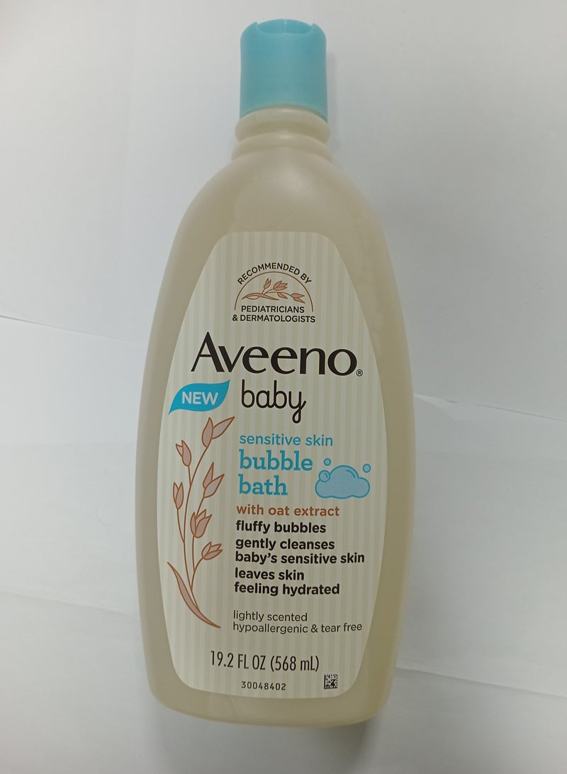 AVEENO BABY. Sensitive Skin Bubble Bath, With Oat Extract (19.2 Fl. Oz. , 568 mL)