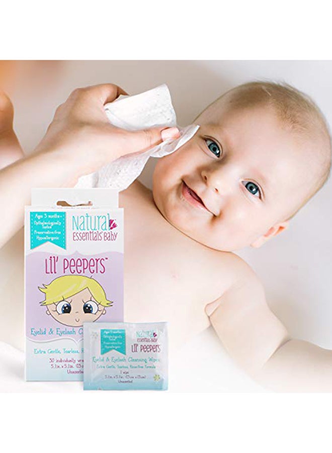 Baby Eyelid And Eyelash Cleansing Wipes, 30 Count