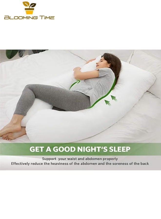 Premium U Shape Comfortable Pregnancy Pillow Polyester White