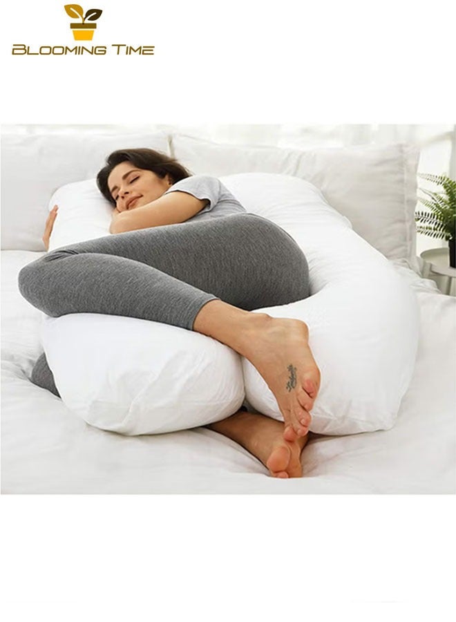 Premium U Shape Comfortable Pregnancy Pillow Polyester White