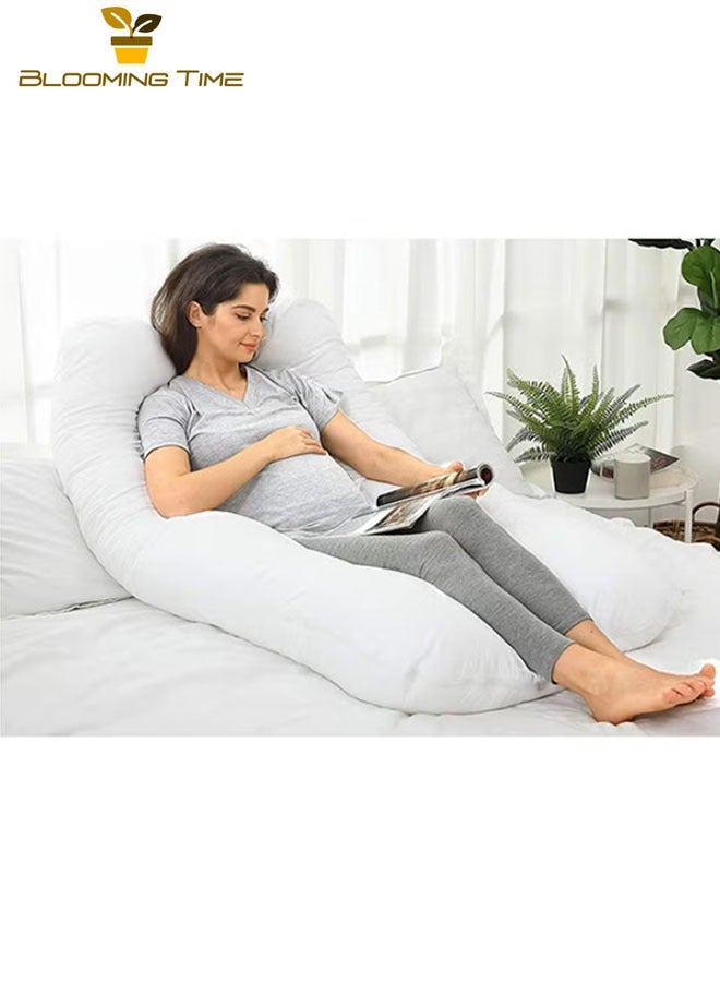 Premium U Shape Comfortable Pregnancy Pillow Polyester White