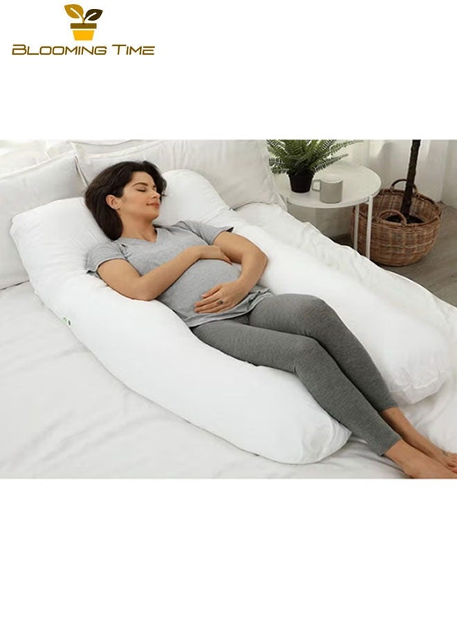 Premium U Shape Comfortable Pregnancy Pillow Polyester White