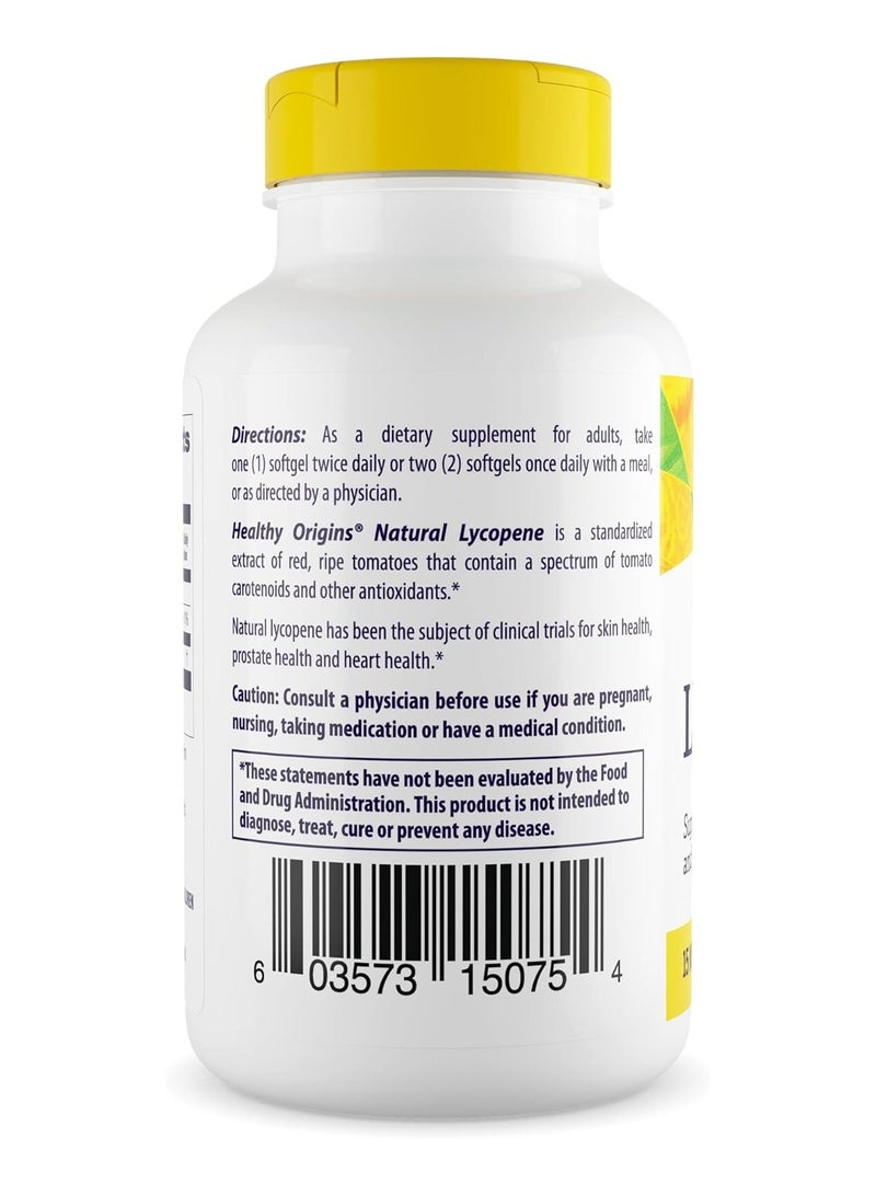 Lycopene (Natural), 15 mg - Dietary Supplement - Supports A Healthy Heart And Prostate - Non-GMO - Gluten-Free Supplement - 180 Softgels