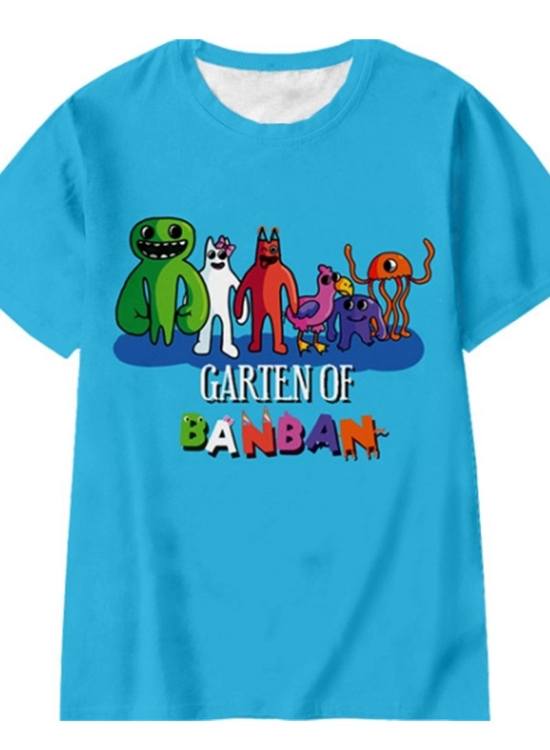 Cartoon class's garden 3D digital printing personalized breathable T-shirt shorts set