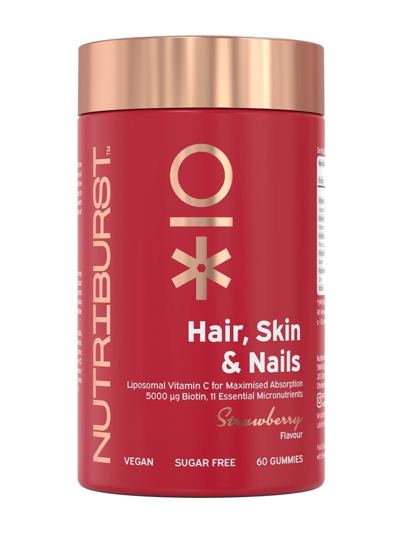 Nutriburst Hair , Skin & Nails Strawberry 60 Gummies