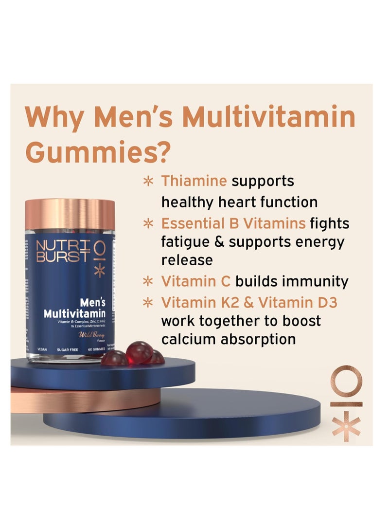 Nutriburst Men's Multivitamin Wild Berry 60 Gummies