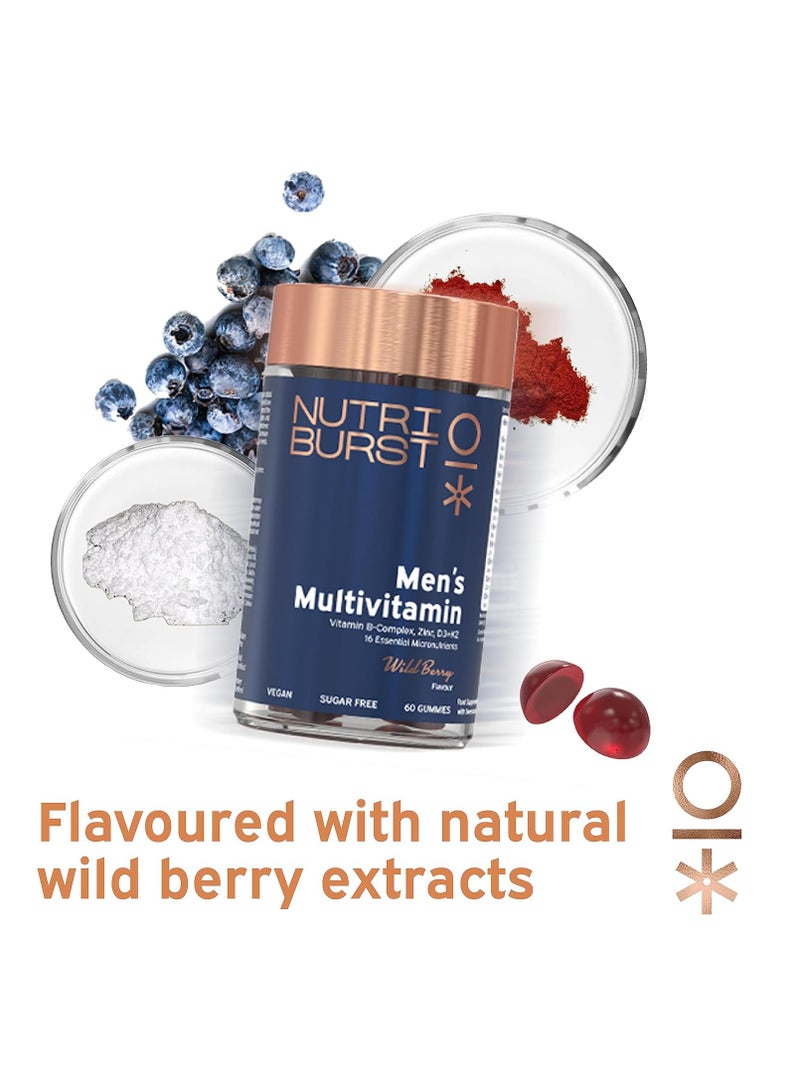 Nutriburst Men's Multivitamin Wild Berry 60 Gummies