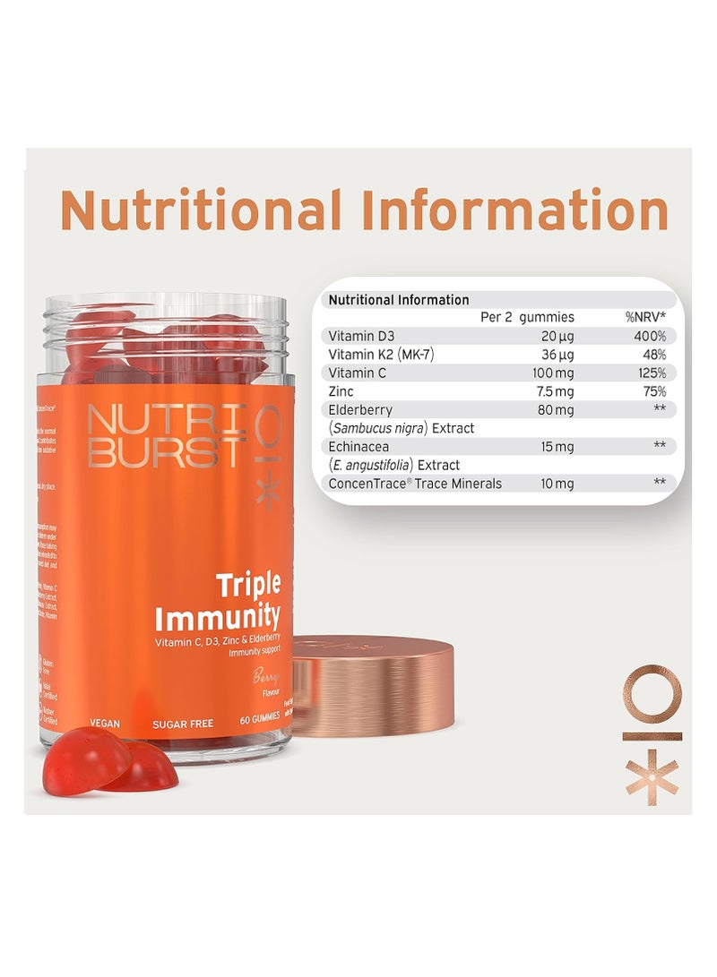 Nutriburst Triple Immunity Berry 60 Gummies