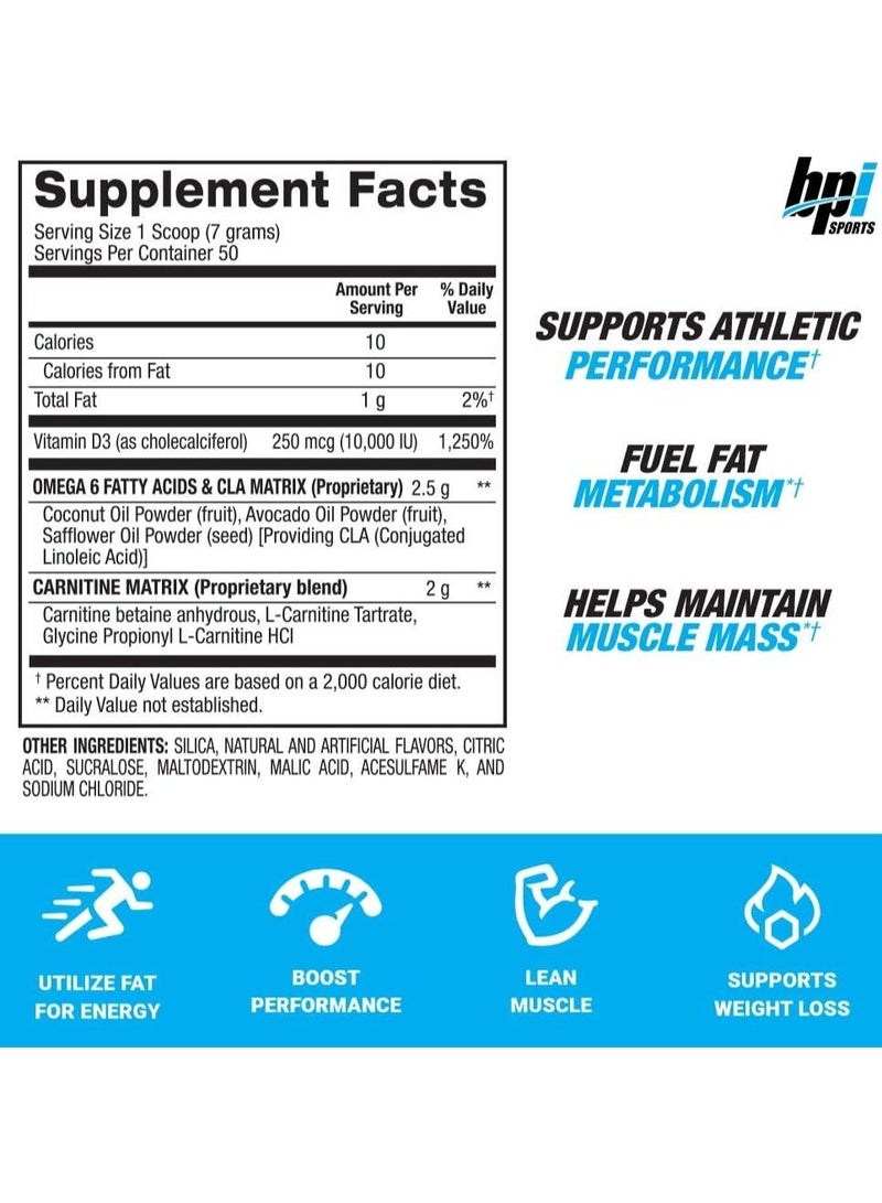 BPI Sports CLA + Carnitine – Conjugated Linoleic Acid – Performance, Lean Muscle – Caffeine Free – For Men & Women – Rainbow Ice – 50 servings – 12.34 Oz.