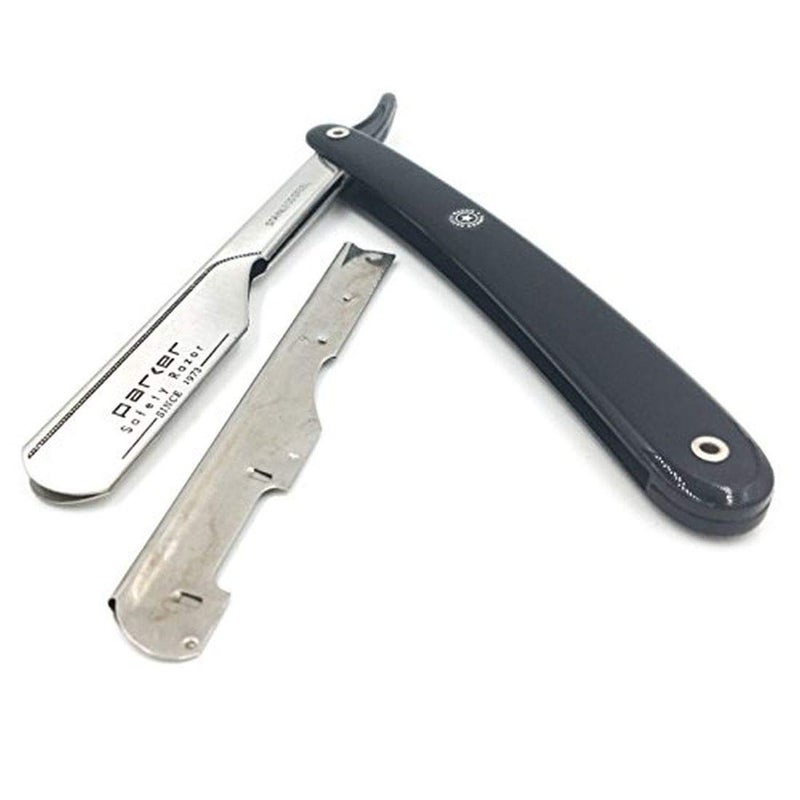Push Type Load Straight Edge Barber Shavette Razors Blade Arm Silver 0.50x2.00x6.00inch