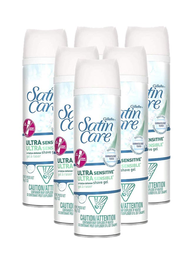 Pack Of 6 Ultra Sensitive Satin Care Shave Gel