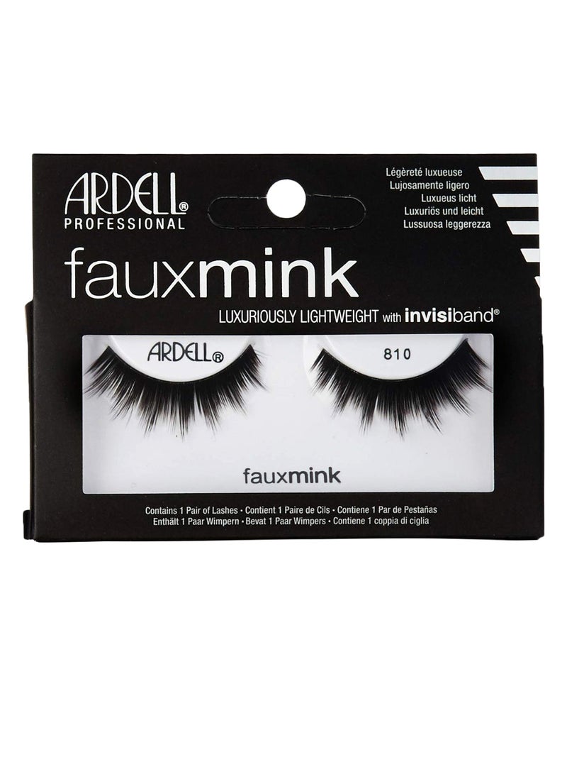 Pair Of 6 Faux Mink False Eyelashes 810 Black