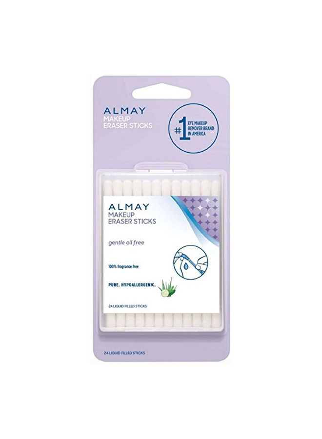 24-Piece Makeup Eraser Sticks White