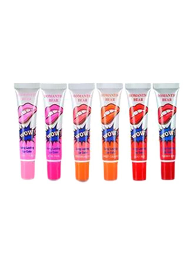 Pack Of 6 Peel Off Colored Lip Stain Gloss Multicolour