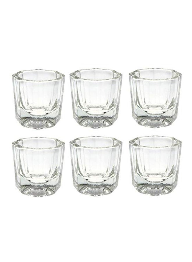 6-Piece Glass Cup Set Clear