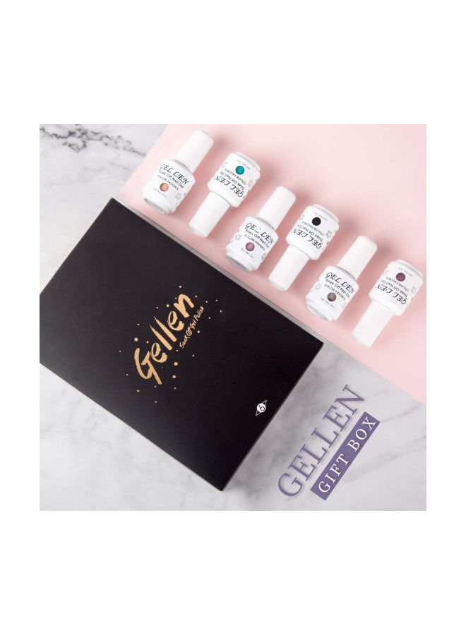 6-Piece Soak Off UV Gel Set Blue Peach