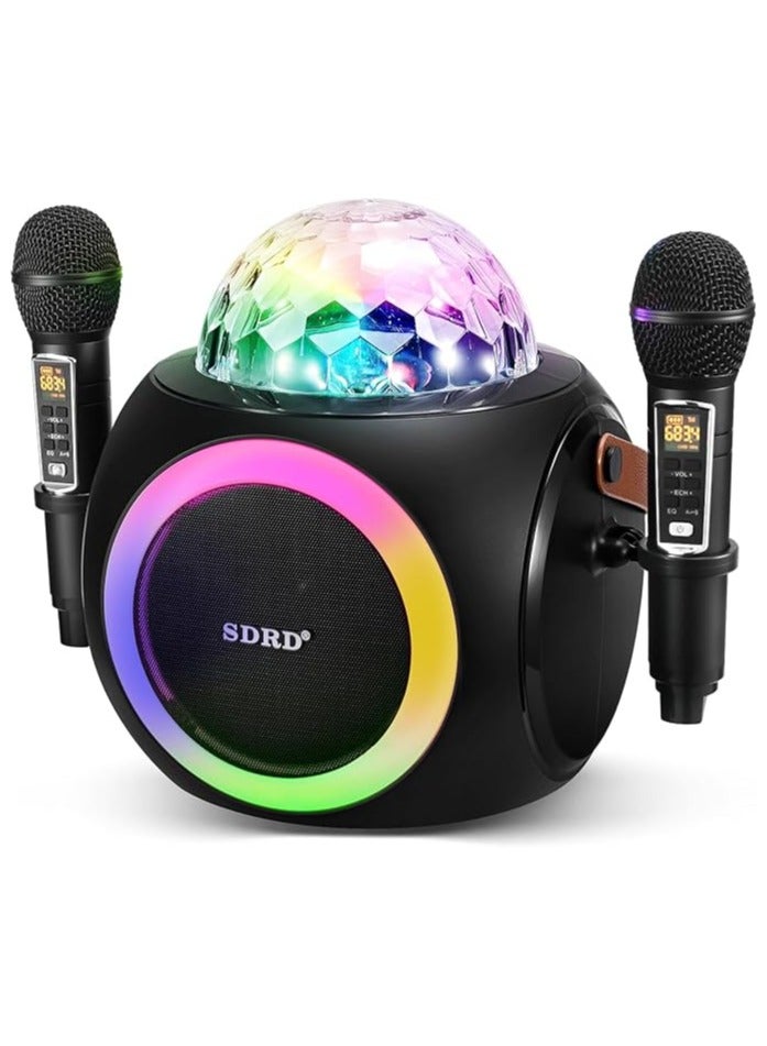 SDRD SD-325 Wireless Bluetooth Karaoke Machine wireless speaker dual  microphone Led light effect