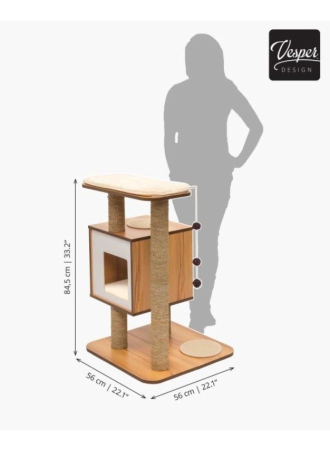 Premium Cat Furniture V Base Walnut