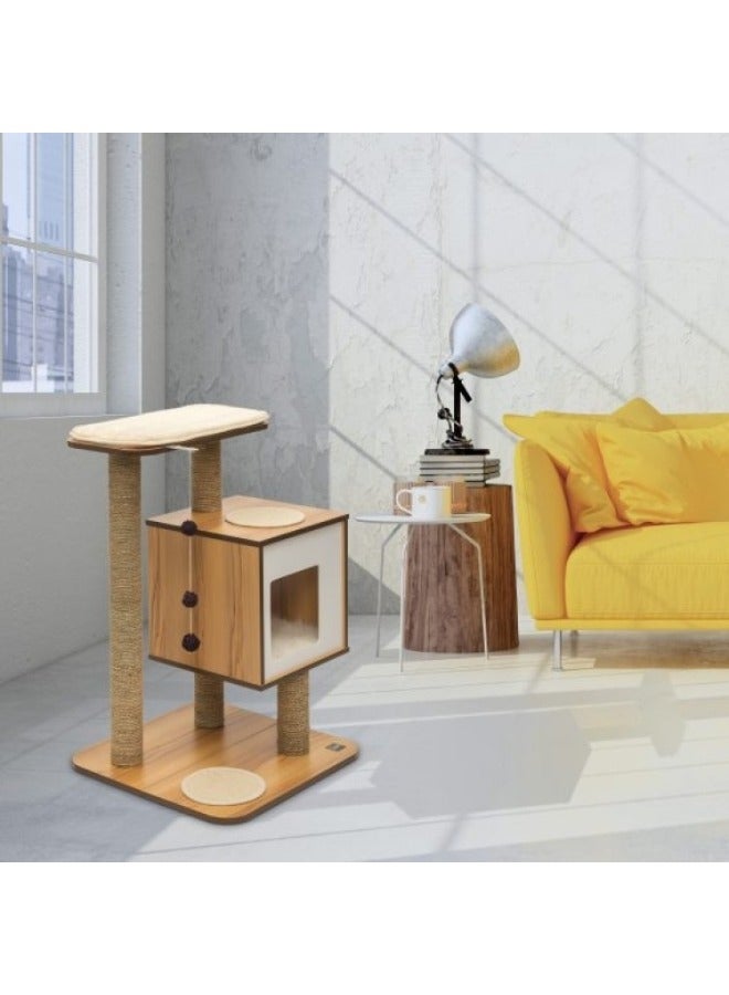Premium Cat Furniture V Base Walnut