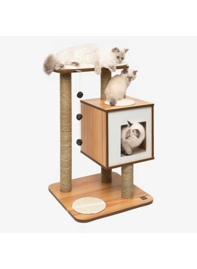 Premium Cat Furniture V Base Walnut