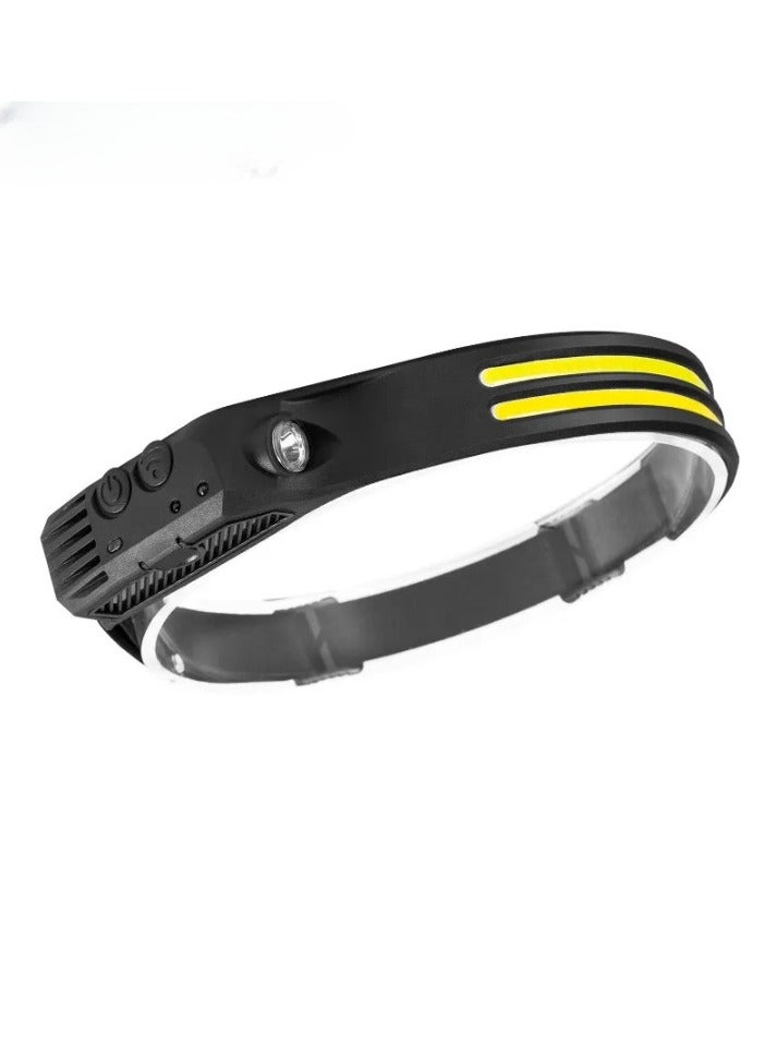 LED Headlamp With Multi Gears, Led Rechargeable Headlamp With XPE LED Sidelamp And Motion Sensor, Induction COB Head Torch For Outdoor Camping Running Hiking Fishing, (W689,2(2, White))