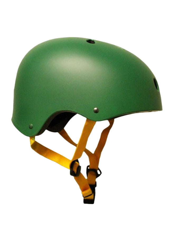 Hunter Green Shell with Yellow Strap Skateboard Helmet 16.51x26.92x22.61inch